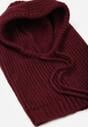 Bordowa Czapka Balaclava z Wełną i Ściągaczami Linobra