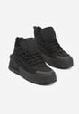 Czarne Sneakersy z Ociepleniem na Platformie z Tłoczeniem Newedela