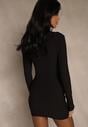 Czarna Sukienka Bodycon z Metalicznymi Ozdobami Vetirale