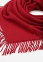 Bordowy Bawełniano-Wiskozowy Szalik w Kształcie Trójkąta z Frędzlami Vetisara