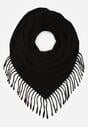 Czarny Klasyczny Szalik Zakończony Frędzlami Vetiele