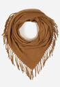 Jasnobrązowy Szalik w Kształcie Trójkąta z Frędzlami Vetifare