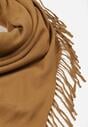 Jasnobrązowy Szalik w Kształcie Trójkąta z Frędzlami Vetifare