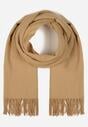 Ciemnobeżowy Szalik w Kształcie Trójkąta z Frędzlami Vetifare