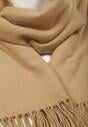 Ciemnobeżowy Szalik w Kształcie Trójkąta z Frędzlami Vetifare