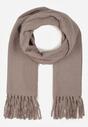 Szary Gładki Szalik z Frędzlami Vetimare