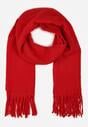 Czerwony Gładki Szalik z Frędzlami Vetimare