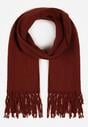 Bordowy Gładki Szalik z Frędzlami Vetimare