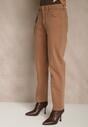 Brązowe Jeansy Mom Fit High Waist Kasena
