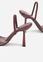 Bordowe Transparentne Sandały na Klepsydrowej Szpilce z Kokardą i Cyrkoniami Feralia