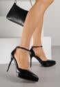 Czarne Szpilki Lakierowane z Platformą Nilafera