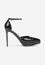 Czarne Szpilki Lakierowane z Platformą Nilafera