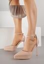 Beżowe Szpilki Lakierowane z Platformą Nilafera