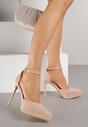 Beżowe Szpilki Lakierowane z Platformą Nilafera