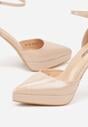 Beżowe Szpilki Lakierowane z Platformą Nilafera