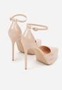 Beżowe Szpilki Lakierowane z Platformą Nilafera