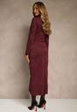 Bordowa Marszczona Sukienka z Imitacji Zamszu o Koszulowym Kroju Esora
