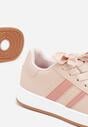 Różowe Sneakersy na Niskiej Platformie z Naszywkami Flordexia