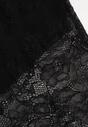 Czarne Spodnie High Waist o Kroju Dzwonów z Koronki Ferella