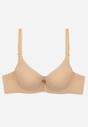Beżowy Gładki Biustonosz z Efektem Push-up Theisithea