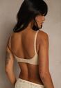 Beżowy Gładki Biustonosz z Efektem Push-up Theisithea