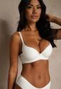 Biały Gładki Biustonosz z Efektem Push-up Theisithea