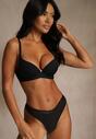 Czarny Gładki Biustonosz z Efektem Push-up Theisithea
