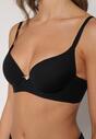 Czarny Gładki Biustonosz z Efektem Push-up Theisithea