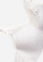 Biały Biustonosz Zdobiony Koronką i Kokardami Morgavia