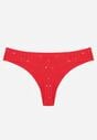 Czerwone Majtki Strongi z Drobnym Nadrukiem z Bawełną Clymeine