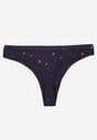 Granatowe Majtki Strongi z Drobnym Nadrukiem z Bawełną Clymeine