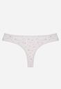 Jasnoszare Majtki Strongi z Drobnym Nadrukiem z Bawełną Clymeine