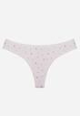 Białe Majtki Strongi z Drobnym Nadrukiem z Bawełną Clymeine