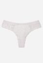Jasnoszare Majtki Stringi Ozdobione Koronką z Bawełną Meniliphis