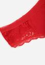 Czerwone Majtki Stringi Ozdobione Koronką z Bawełną Meniliphis