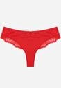 Czerwone Majtki Stringi Ozdobione Koronką Phisoris