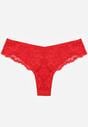 Czerwone Majtki Stringi Ozdobione Koronką Phisoris