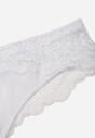 Białe Majtki Stringi Ozdobione Koronką Phisoris