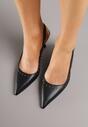 Czarne Sandały Slingback na Szpilce z Aplikacją z Nitami Sewluna
