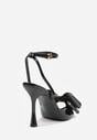 Czarne Lakierowane Sandały z Kokardkami Orimoni