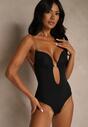 Czarne Body Bieliźniane do Sukienek i Bluzek Bez Pleców i z Głębokim Dekoltem Dorealina