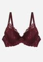 Bordowy Koronkowy Biustonosz w Klasycznym Stylu Coralee