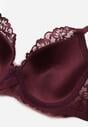 Bordowy Koronkowy Biustonosz w Klasycznym Stylu Coralee