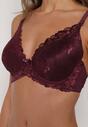 Bordowy Koronkowy Biustonosz w Klasycznym Stylu Coralee