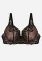 Czarno-Beżowy Koronkowy Biustonosz w Klasycznym Stylu Coralee
