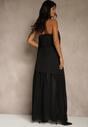 Czarna Wieczorowa Sukienka Bandeau z Dodatkowym Szalem Meridvia