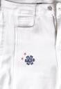 Białe Jeansy Balloon High Waist z Kwiatowym Haftem Irolyn
