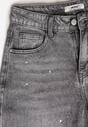 Szare Jeansy High Waist Wide Leg ze Świecącymi Drobinkami Luiza