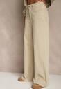 Beżowe Jeansy High Waist Wide Leg Meorise