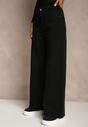 Czarne Jeansy High Waist z Szerokimi Nogawkami Chamylla